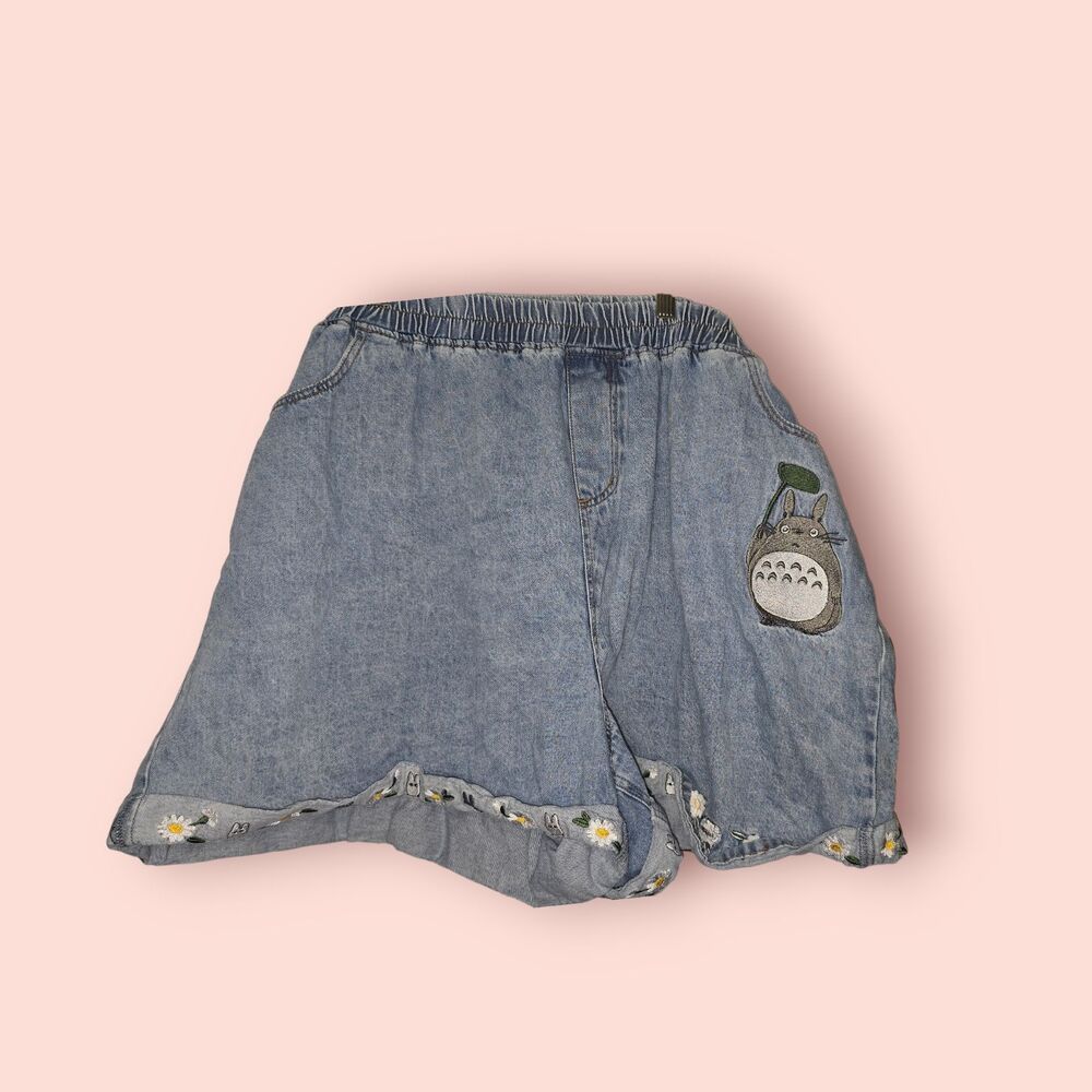 Her Universe Studio Ghibli My Neighbor Totoro Spring Elastic Denim Shorts Plus 4